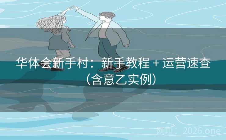 华体会新手村：新手教程 + 运营速查（含意乙实例）  第2张