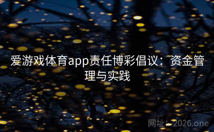 爱游戏体育app责任博彩倡议:资金管理与实践 第2张 爱游戏体育app责任博彩倡议:资金管理与实践 第2张